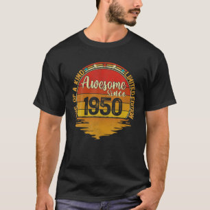 T-shirt Vintage Limited Edition Awesome Since 1950 72Th Bi