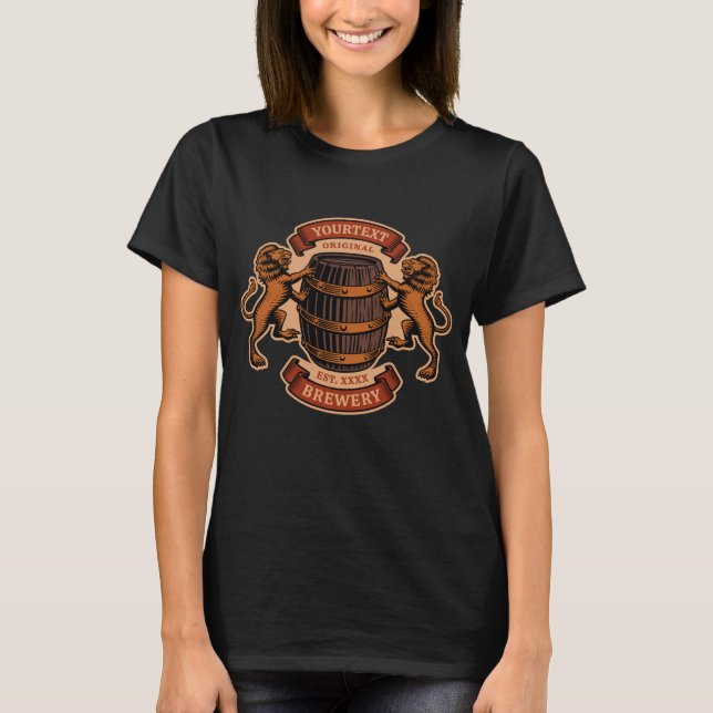 T-shirt Vintage Lion Oak Baril Brasserie personnalisée (Devant)