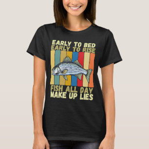 T-shirt Vintage Lit Tôt Lever Funky Striper Fishi