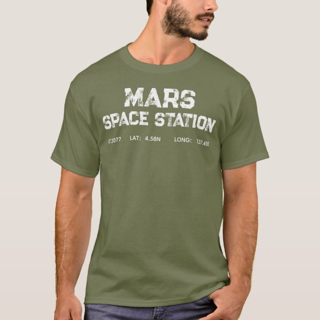 T-Shirt Vintage Logo Station Spatiale Mars (Devant)