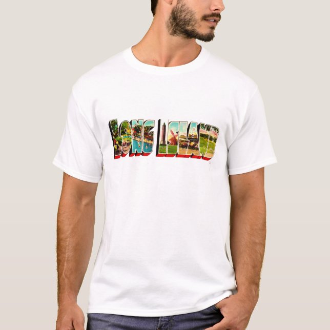 T-shirt Vintage Long Island Postcard (Devant)
