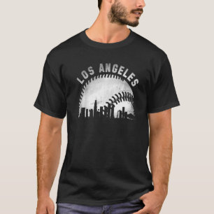 T-shirt Vintage Los Angeles Skyline City Baseball 1