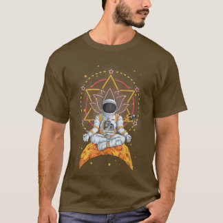 T-shirt Vintage Lotus Meditating Astronaut Zen Yoga Planet