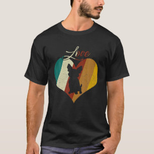 T-shirt Vintage Love Boston Terrier Funny Retro Dog Cadeau