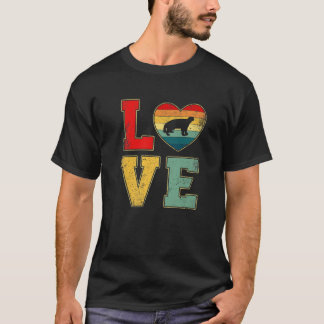 T-shirt Vintage Love Honey Badger Retro Les années 70 80S