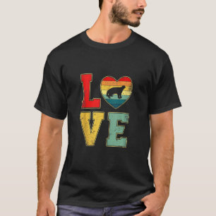 T-shirt Vintage Love Honey Badger Retro les années 70 80s 