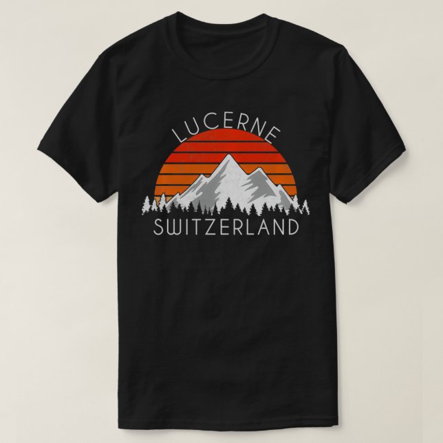 T-shirt Vintage Lucerne Suisse en détresse (Design devant)