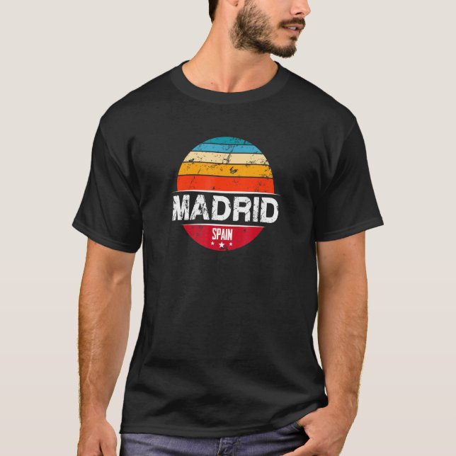 T-shirt Vintage Madrid Espagne Souvenir (Devant)