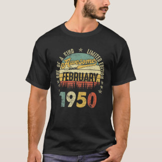 T-shirt Vintage Magnifique Depuis Février 1950 72 Ans B