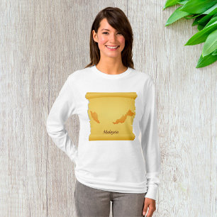 T-shirt Vintage Malaisie Carte Défiler Vieux Monde Voyage