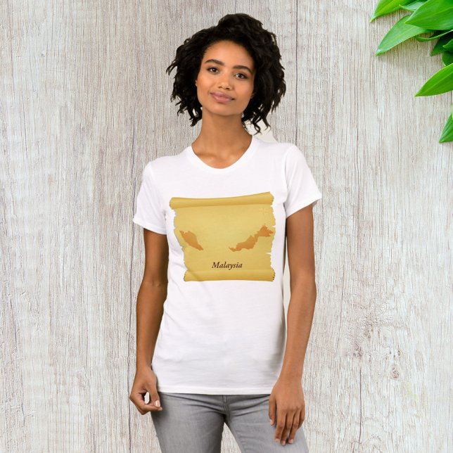 T-shirt Vintage Malaisie Carte Défiler Vieux Monde Voyage (Créateur téléchargé)
