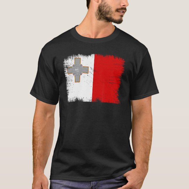 T-shirt Vintage Malta Flag Maltese Independence Day (Devant)