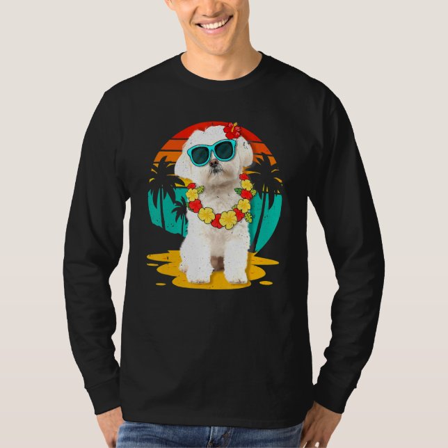 T-shirt Vintage Maltais Hawaï vacances d'été Tropical (Devant)