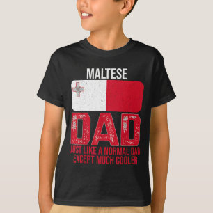 T-shirt Vintage Maltais Papa Malte Drapeau Design pour pèr