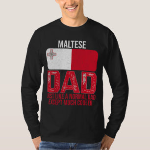T-shirt Vintage Maltais Papa Malte Drapeau Design pour pèr