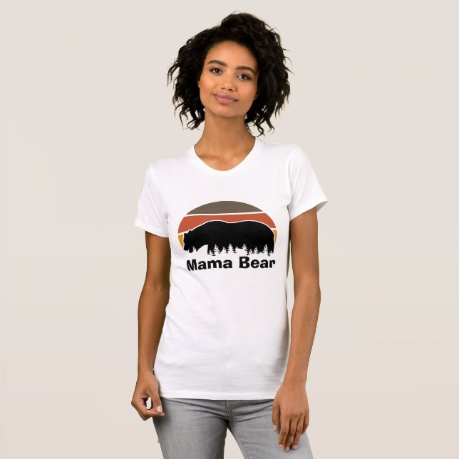 T-shirt vintage Mama Bear Retro Sunset (Devant entier)