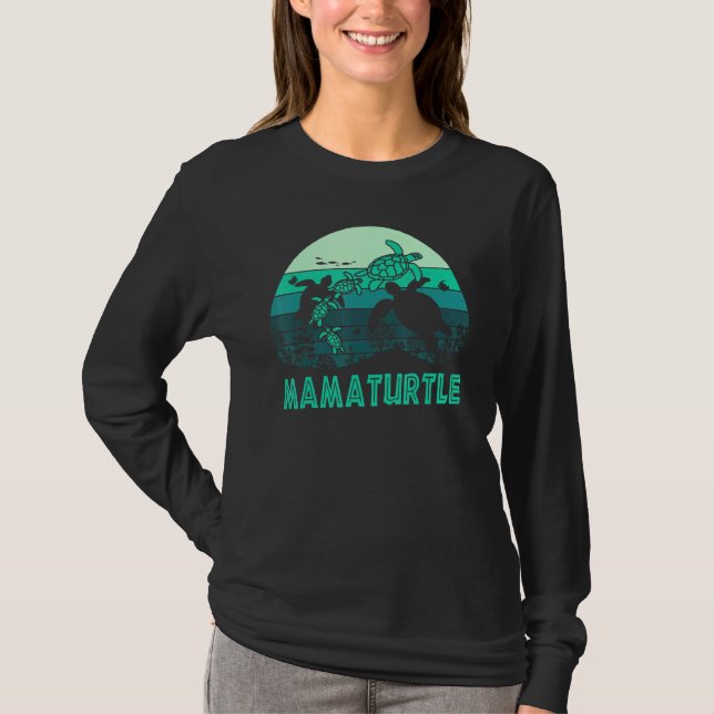 T-shirt Vintage Mama Turtle Animal Turtle   Mother (Devant)