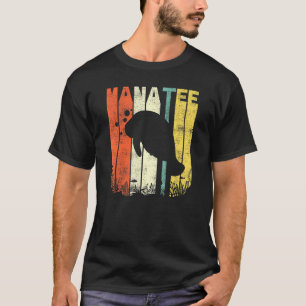 T-shirt Vintage Manatee Ocean Retro Sea Animal Cadeau