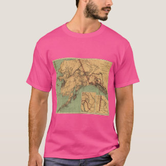 T-shirt Vintage Map of Gold and Coal in Alaska 1898 Oversi