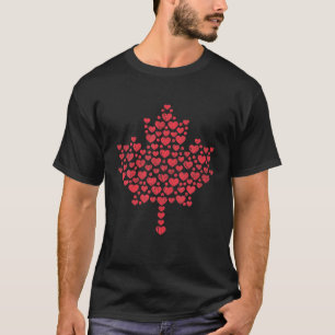 T-shirt Vintage Maple Hearts Canada Day Proud Canadian Fla