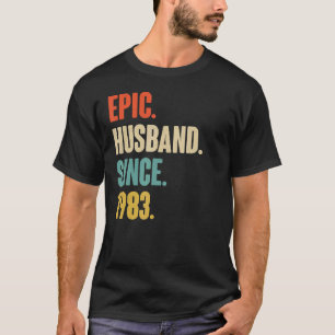 T-shirt Vintage mari épique depuis 1983 39e Mariage Anive