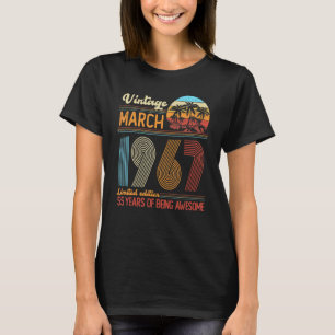 T-shirt Vintage mars 1967 55 Ans 55ème B Jour Décorat