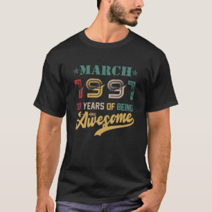 T-shirt Vintage Mars 1991 Fantastique 30 Ans 30E Naissance