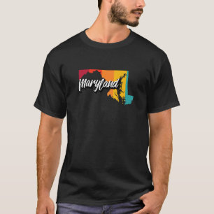 T-shirt Vintage Maryland Retro les années 70 Stripes Maryl