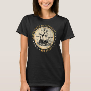 T-shirt Vintage Mayflower Descendant 402 Anniversaire