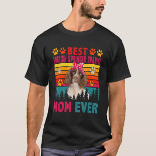 T-shirt Vintage Meilleur Anglais Springer Spaniel Maman Ev