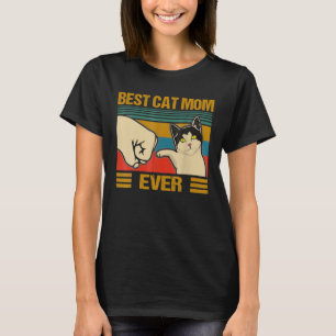 T-shirt Vintage Meilleur Chat Maman Jamais Bump Fit Retro
