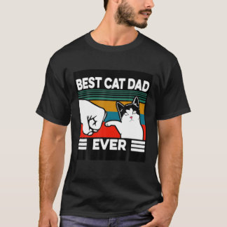 T-shirt Vintage meilleur chat papa jamais