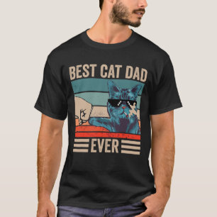 T-shirt Vintage Meilleur Chat Papa Jamais Bump Poing fête 