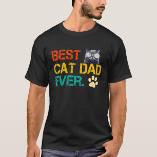 T-shirt Vintage Meilleur Chat Papa Jamais Chat Papa Sarcas