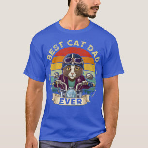 T-shirt Vintage Meilleur Chat Papa Jamais Chat Riding Moto