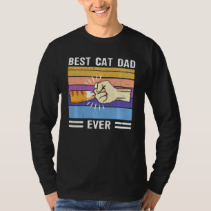 T-shirt Vintage meilleur chat papa jamais paw poing bosse 
