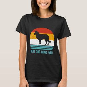 T-shirt Vintage Meilleur Chien Maman Jamais Frontière Coll