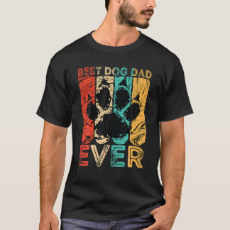T-shirt Vintage Meilleur Chien Papa Jamais Drôle Chien Amo