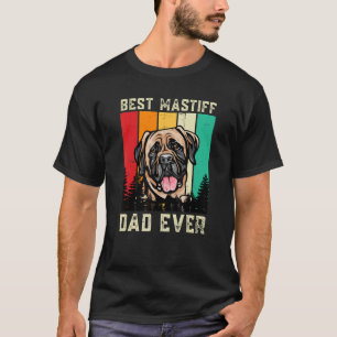 T-shirt Vintage Meilleur Mastiff Papa Jamais Chien Père Pa