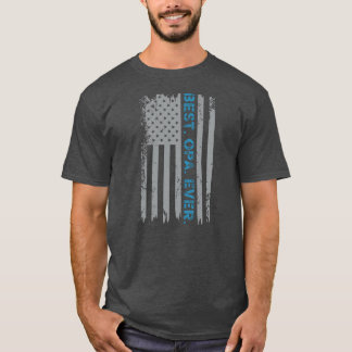 T-shirt Vintage Meilleur Opa jamais American Flag Fête des