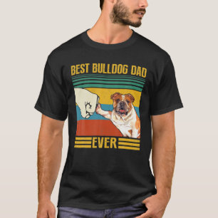 T-shirt Vintage Meilleur Papa Buldog Jamais Parfait Pour P
