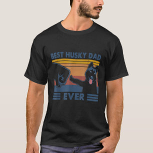T-shirt Vintage Meilleur Papa Husky Jamais Fist Bump Funny
