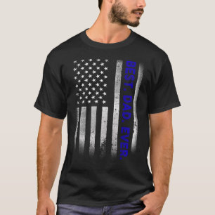 T-shirt Vintage Meilleur papa Jamais Drapeau Américain Dis