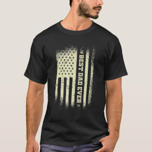 T-shirt Vintage Meilleur papa Jamais Drapeau Américain Dis