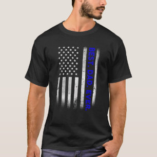 T-shirt Vintage Meilleur papa Jamais Drapeau Américain Dis