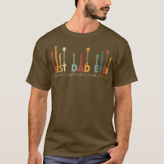 T-shirt Vintage Meilleur papa Jamais Papa Guitare Fête des