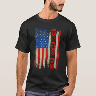 T-shirt Vintage Meilleur Poppy jamais American Flag Fête d