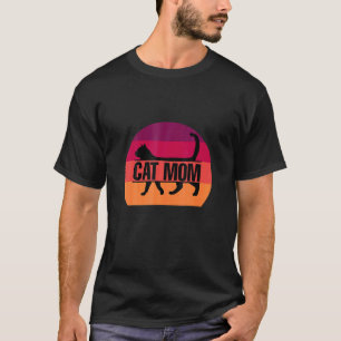 T-shirt Vintage Meilleur Rétro Chat Maman Forever Ee Pour