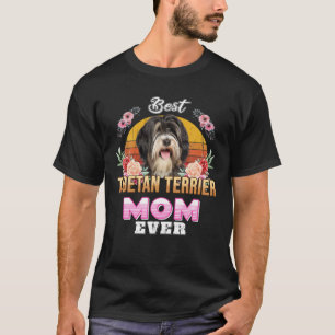 T-shirt Vintage Meilleur Tibétain Terrier Maman Jour des m