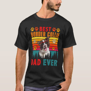 T-shirt Vintage Meilleure frontière Collie Papa Jamais mig